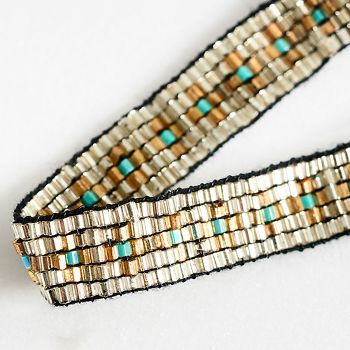 Silver Thin Beaded Bracelet | Paper Source