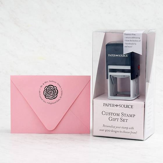 Custom stamp gift set by Paper Source.