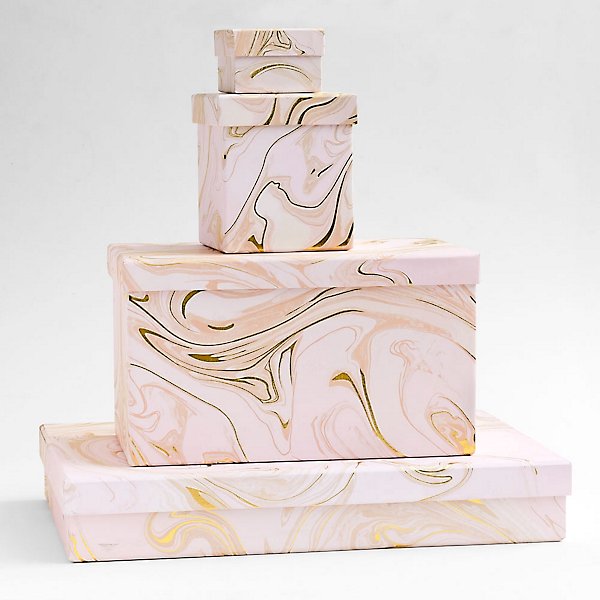 Blush Marble Gift Boxes | Paper Source