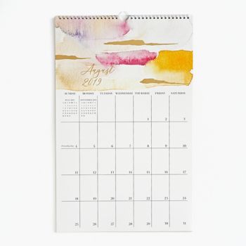 2019-2020 Foil Watercolor Calendar