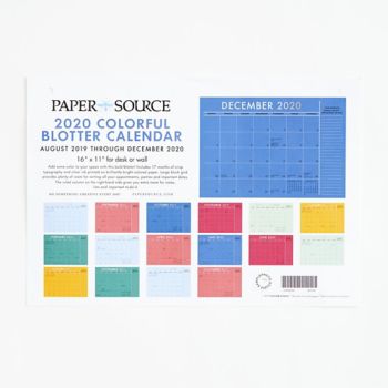 2019 2020 Colorful Blotter Calendar Paper Source