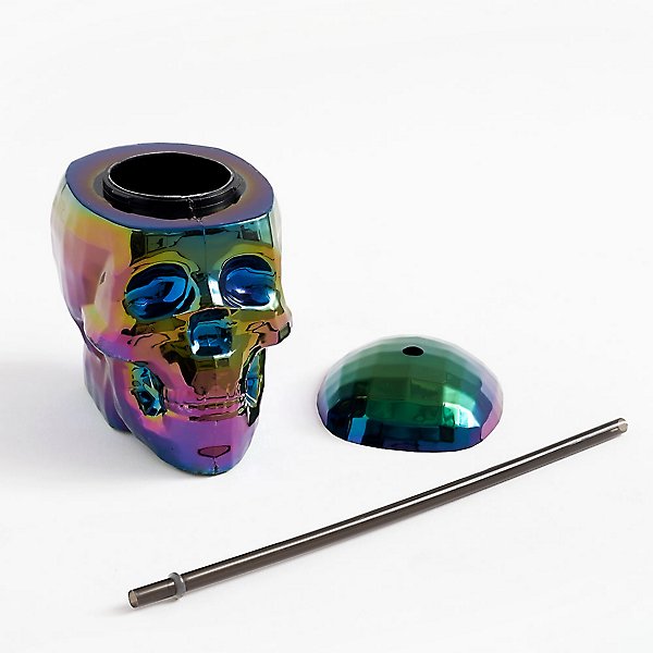 Details about   Oil Slick Skull Cup w/ Straw Party 22oz Halloween Head Bones Novelty Gift Favor 