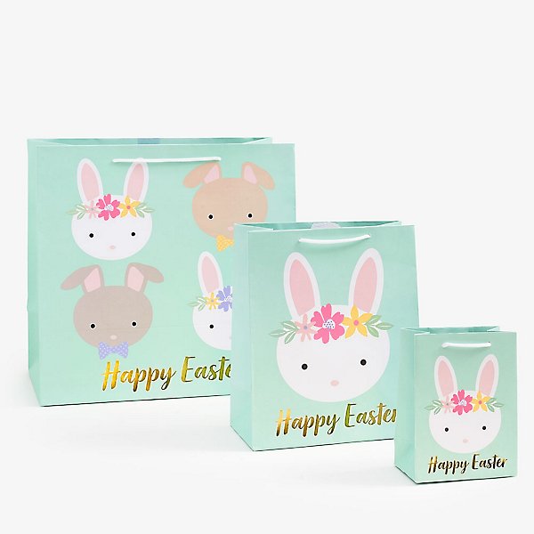 ABOOFAN 4pcs Easter Gift Bags Portable Pouch Tote Bag Easter Kraft Paper Bag Present Wrapping Bags Easter Hunt Games Favors 
