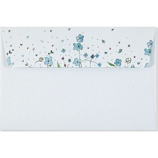Blue Floral Stationery Set, Box of 20 - Designed Stationery - Hallmark