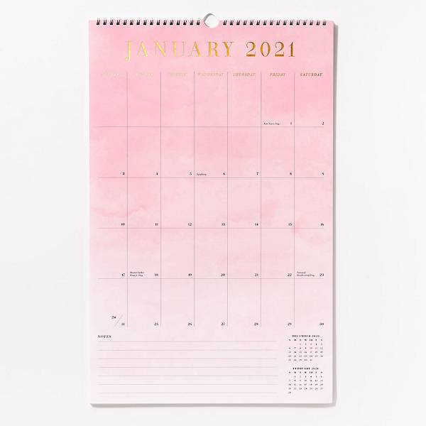 2020-2021 Foil Watercolor Calendar
