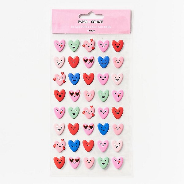 Heart Face Puffy Stickers | Paper Source