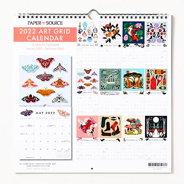 2022 Art Grid Wall Calendar | Paper Source