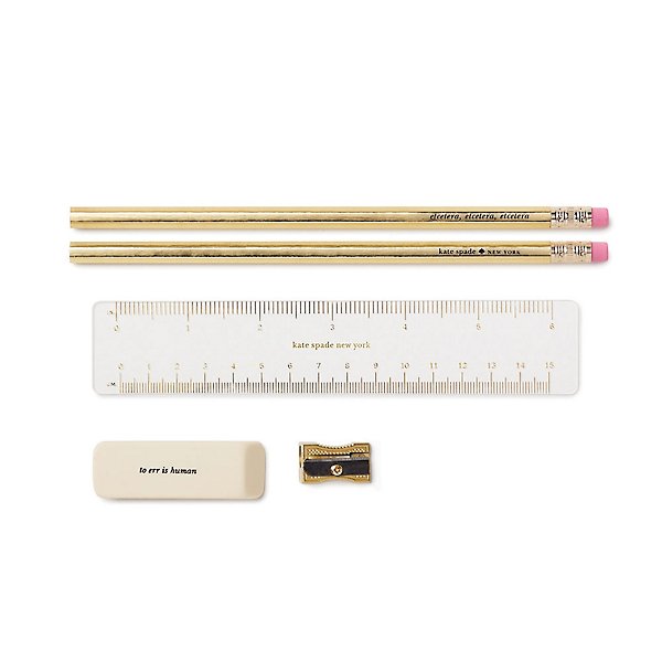 Kate Spade Golden Floral Pencil Pouch Tech Case Zipper Travel Designer Gold