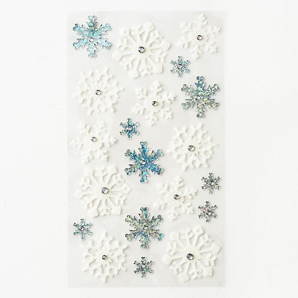 6 x Large Snowflake Rhinestone Stickers Embellishments Sparkly Resin Self  Adhesive Stickers for Crafts Christmas Cards