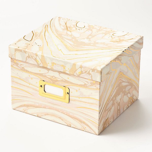 Marble Greeting Card Organizer Box