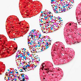600Pcs Glitter Heart Stickers for Envelopes Valentine's Day