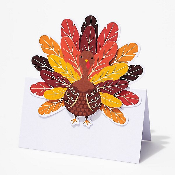 Thanksgiving Turkey Feathers New W/ TRACKING Greeting Card Die Cut 