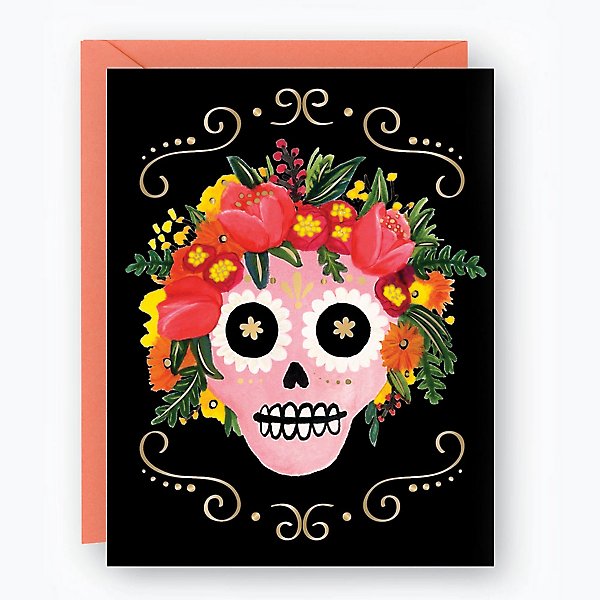 Halloween Day of the Dead flower sugar skull heads tags cards ATC scrapbook 