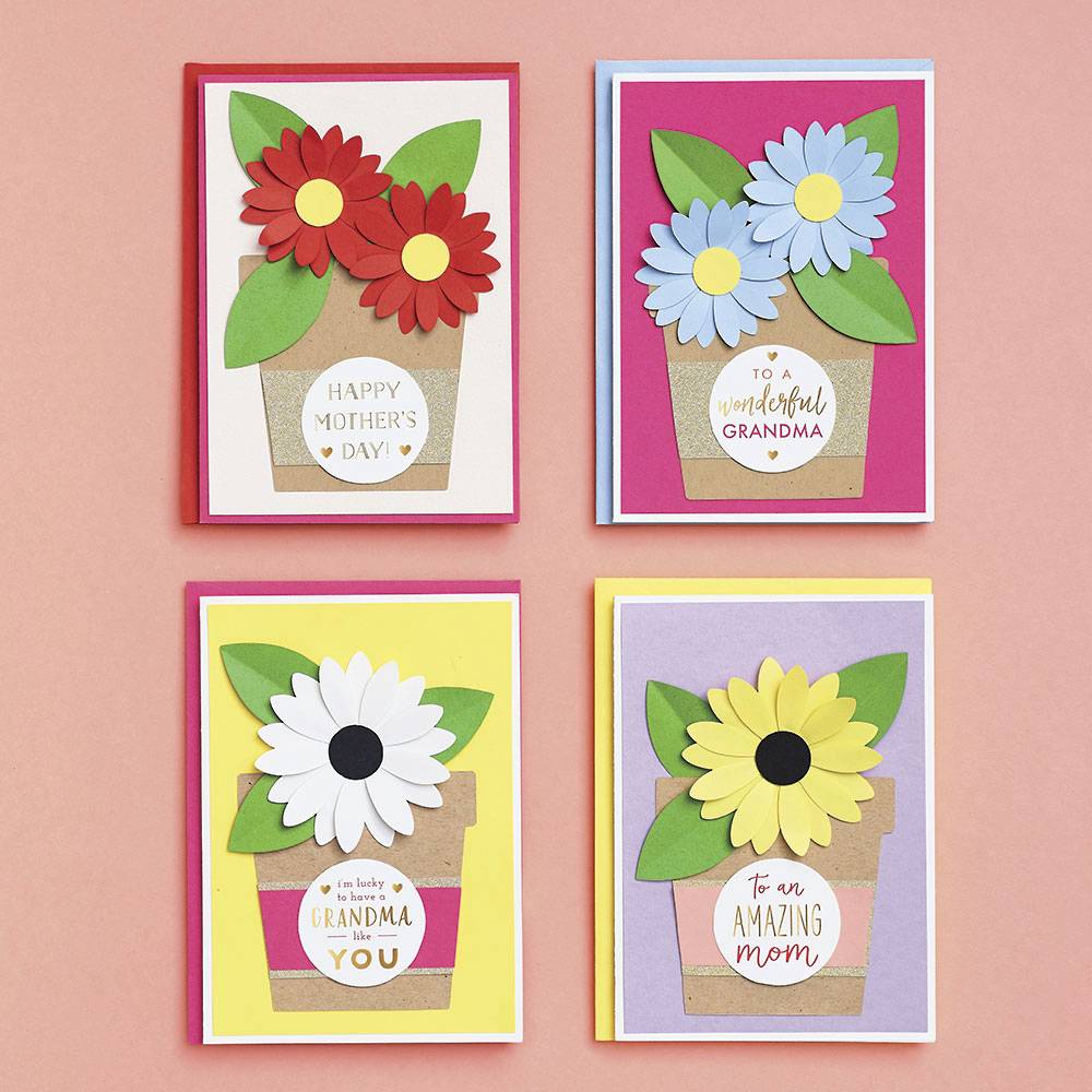Details about   Die Cut 3 Flowers in Pot Mother's Day Card for Daughter-In-Law 