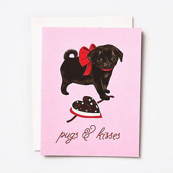 1 Pack of 2 Sheets of Gift Wrap and 2 Tags Pugs & Kisses Dogs Wrapping Paper 