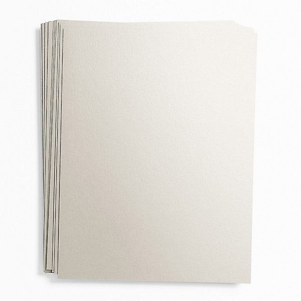 100 Sheets Silver Shimmer Cardstock 8.5 x 11 Metallic Paper