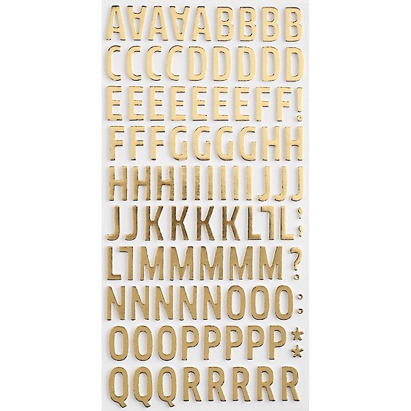 Recollections Glitter Alphabet Stickers - Gold - Each