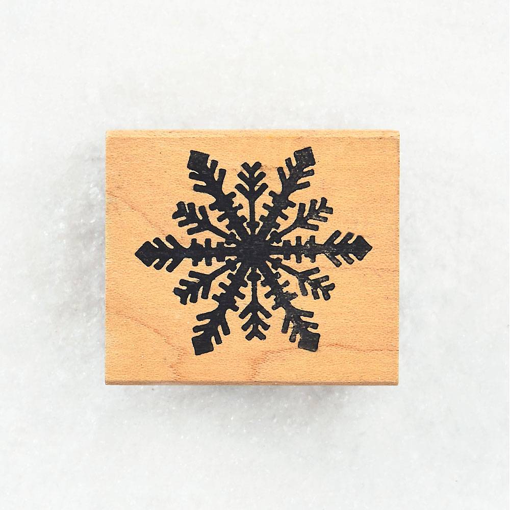 Printtoo Scrap-Booking Square Snowflake Pattern Wooden Stamp Diary Card-PRB-899 