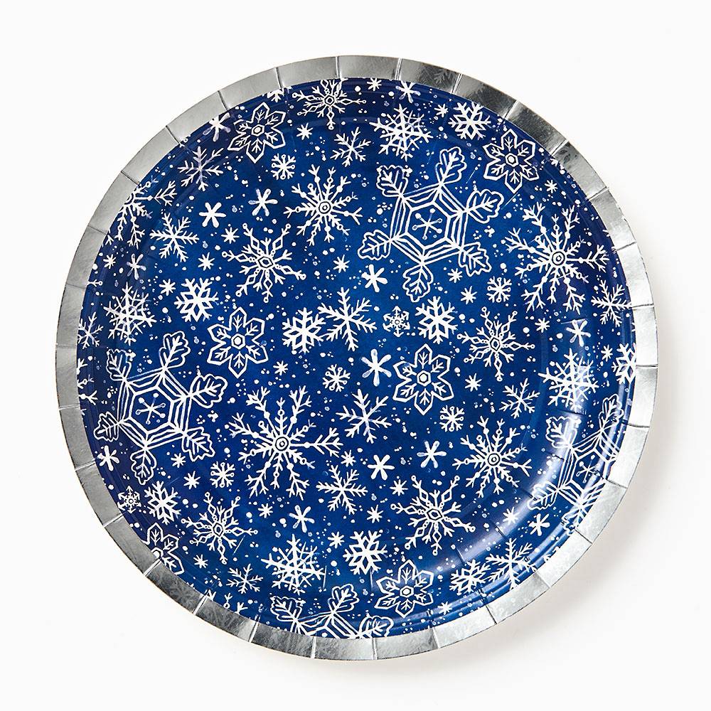 Watercolor Snowflake Large Plates