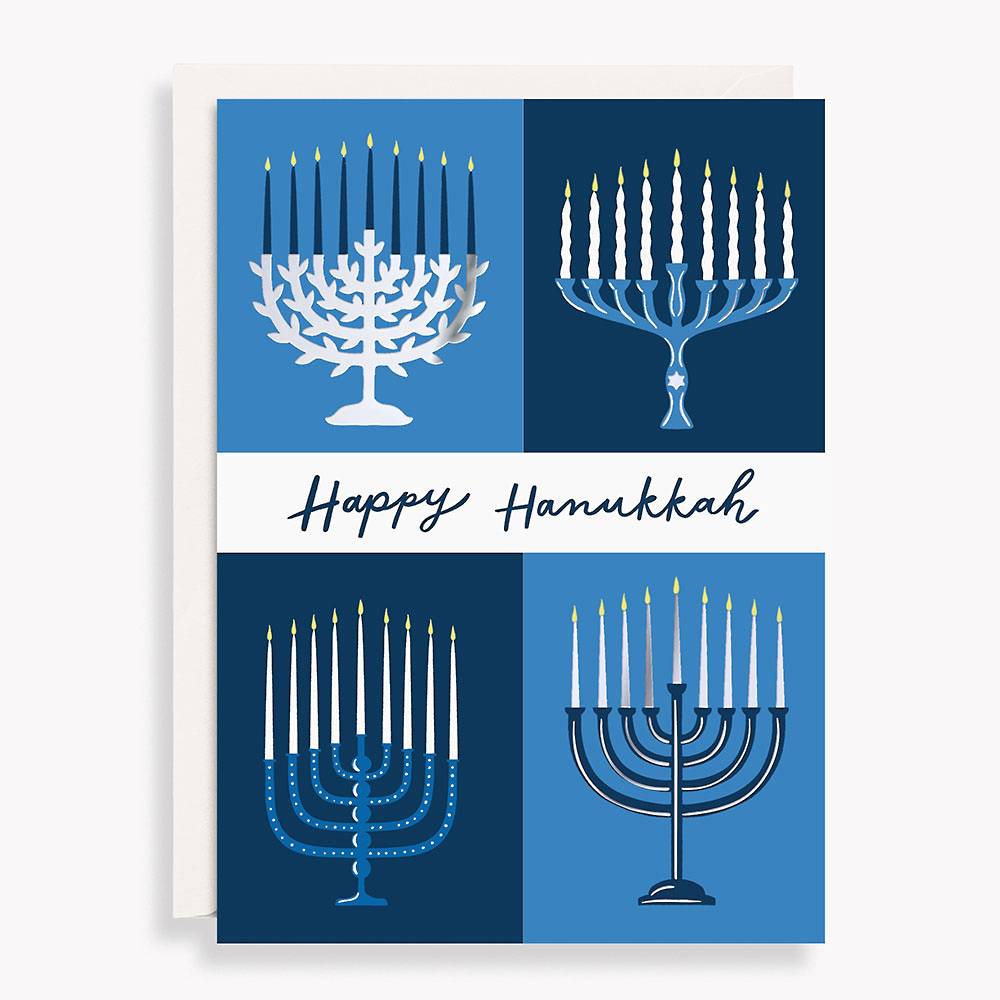Modern Menorahs Hanukkah Card