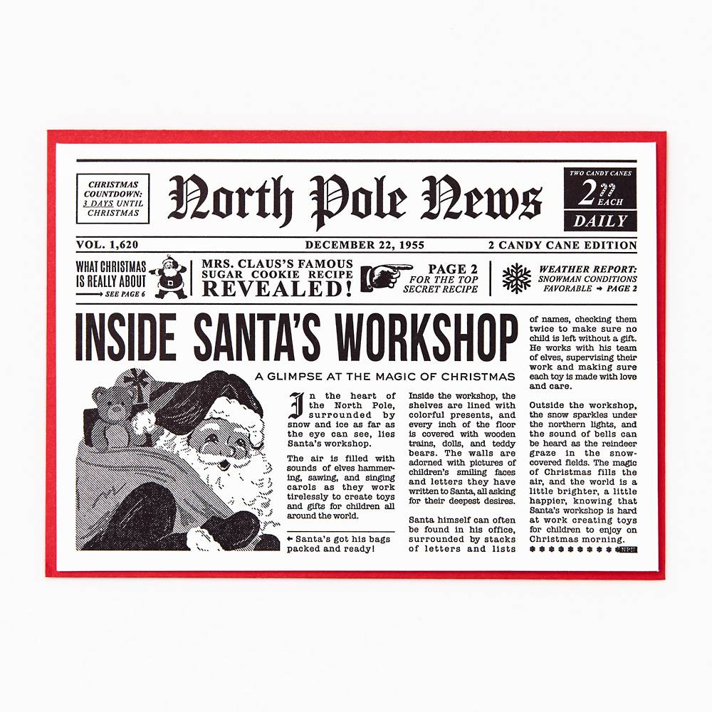 North Pole News Holiday Card