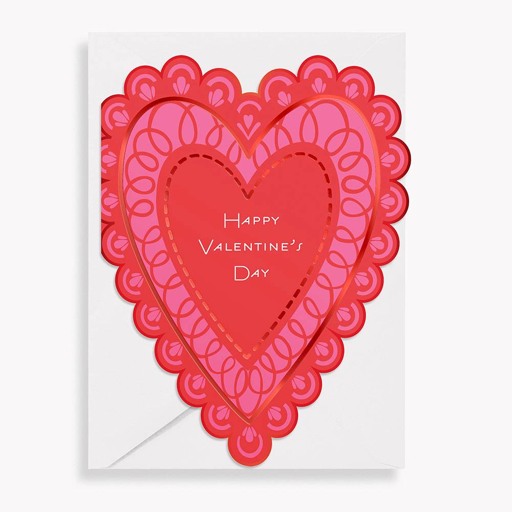 Doily Heart Valentine Card Set