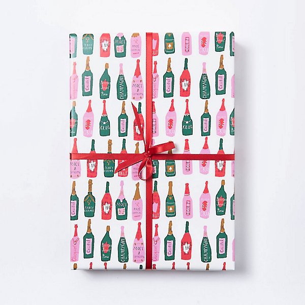 Pink Champagne Wrapping Paper / Bridal Shower Wrapping Paper / Bachelorette  Party Gift 