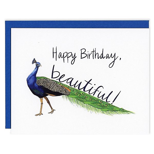 WONDERFUL COLOURFUL EMBOSSED PROUD PEACOCK 5TH BIRTHDAY GREETING CARD 
