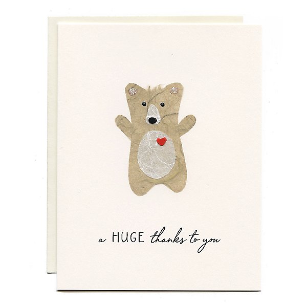Details about   Hallmark Brown Bear With Pink Butterfly For Her Thank You  Note Greeting Card 