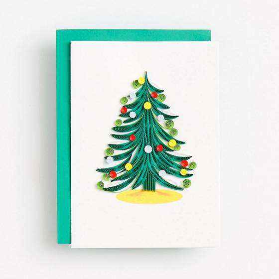 Quilled Tree Christmas Greeting Card.