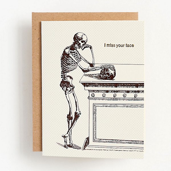 I Miss Your Face Skeleton Card Paper Source