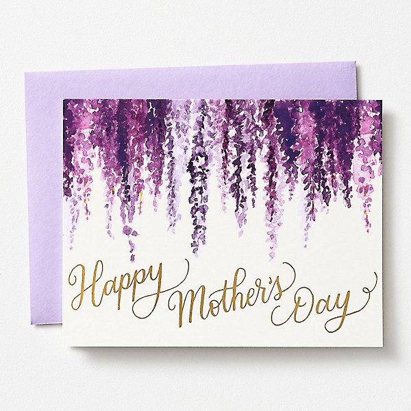 Mothers Day Gift Hanging Decoration With Fuchsia Decal Handmade Lilac Lavender 