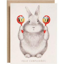 Bunny with Maracas Birthday Card | Paper Source