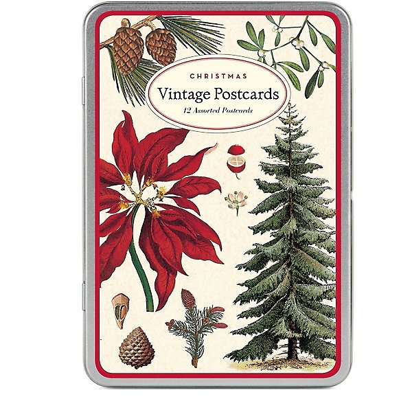 12 Postcards Vintage Christmas Cavallini Vintage Christmas Glitter Greetings 