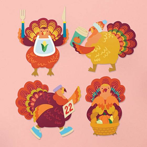 Turkey Day Character Thanksgiving Craft Kit.