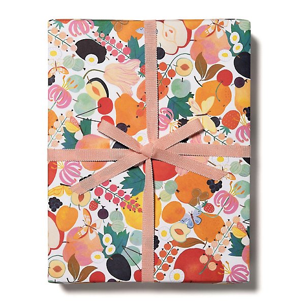 Peach Party Fruit Recycled Wrapping Paper – MASU
