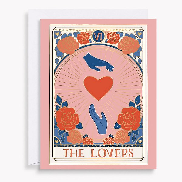 komplet Sudan kaptajn The Lovers Tarot Valentine Card | Paper Source