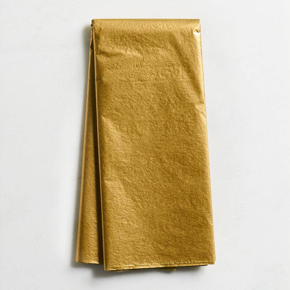 METALLIC GOLD TISSUE PAPER~48 SHEETS~HI QUALITY GIFT WRAP~POM POMS~20x30" 