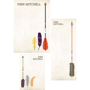 Arrow & Feather Mixed Personalized Note Pads