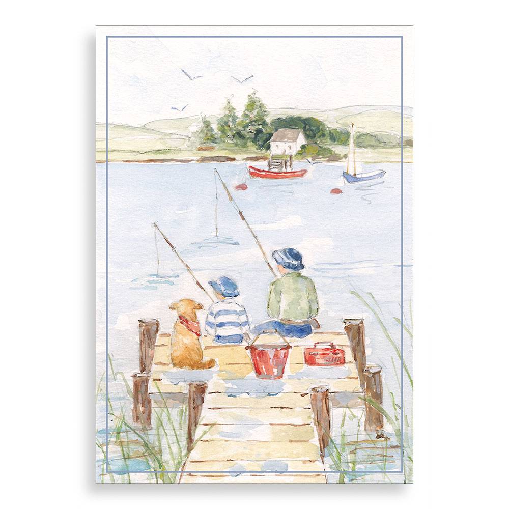 Fishing On A Dock Father's Day Card