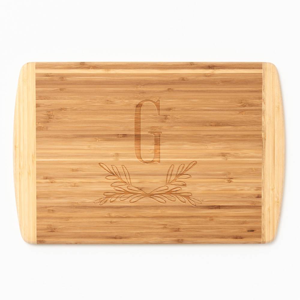 Oval Crest Monogram Two-Tone Cutting Board