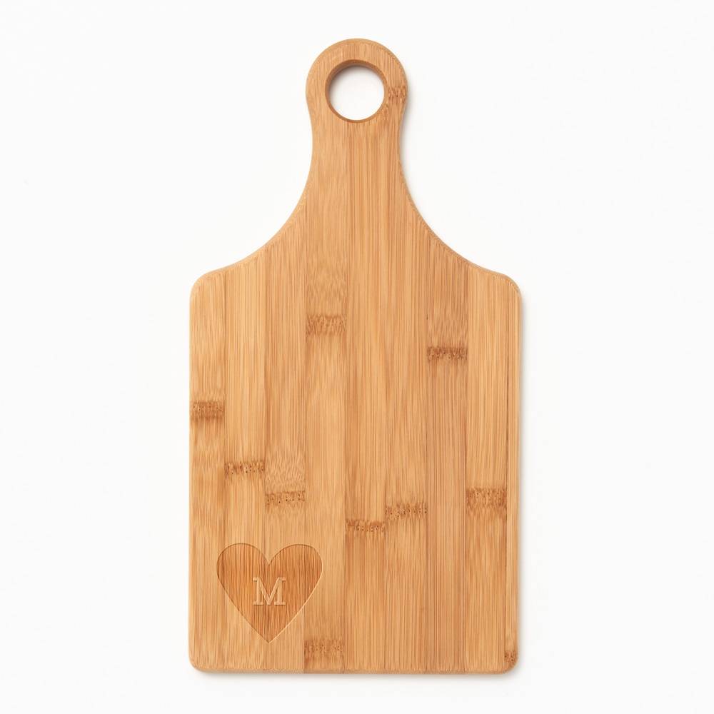 Filled Heart Paddle Cutting Board