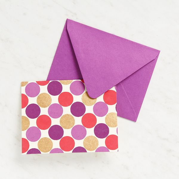 Large Gold And Purple Dots Stationery Set