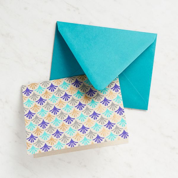 Abstract Repeat Blue Fans Stationery Set