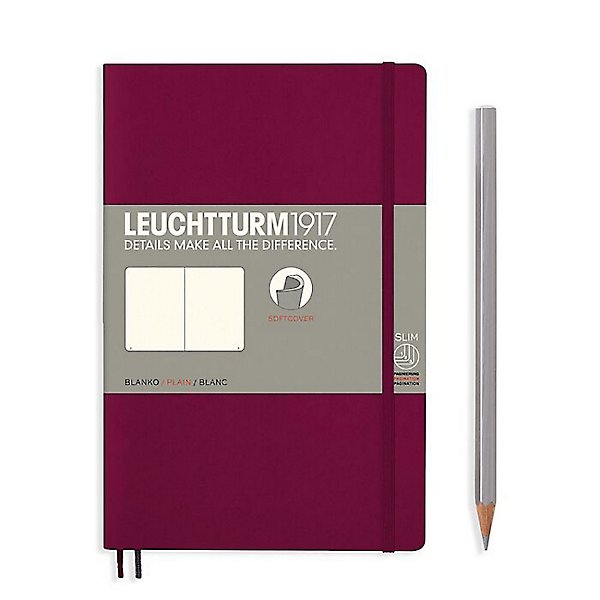 Leuchtturm Port Red Unlined Softcover Paperback Notebook
