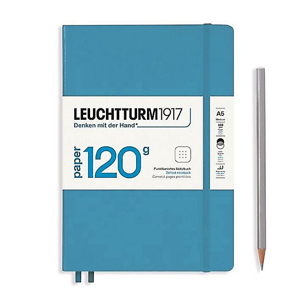  LEUCHTTURM1917 - Official Bullet Journal - Medium A5 -  Hardcover Dotted Notebook (Nordic Blue) - 240 Numbered Pages : Office  Products