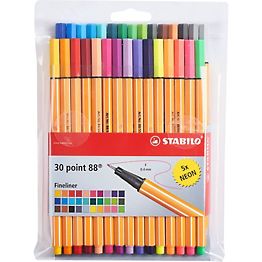Stabilo Point 88 Fineliner Pen, 20 Colors Wallet - Artist & Craftsman Supply