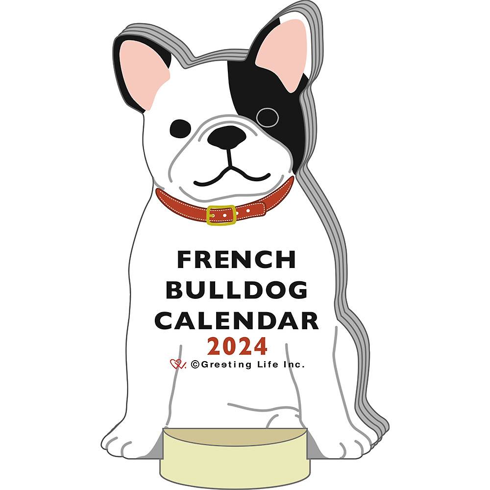 2024 French Bulldog Desk Calendar