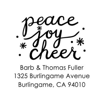 Peace Joy Cheer Custom Stamp Design.