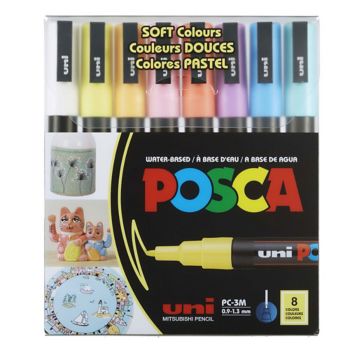 POSCA PC-3M Fine Soft Colors Paint Marker Set | Paper Source